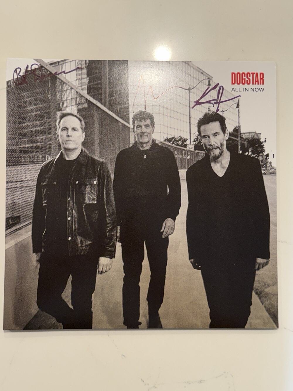 Dogstar All In Now LP Signed (Opened & Signed) Vinyl New KEANU REEVES RED MARBLE